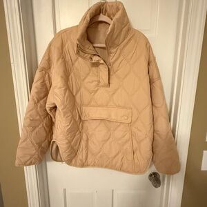 Tan Quilted Pullover Jacket size L